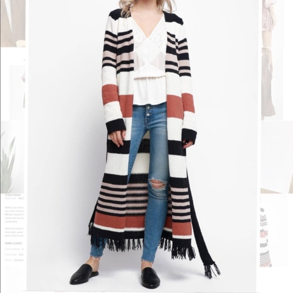 Striped Chenille Duster